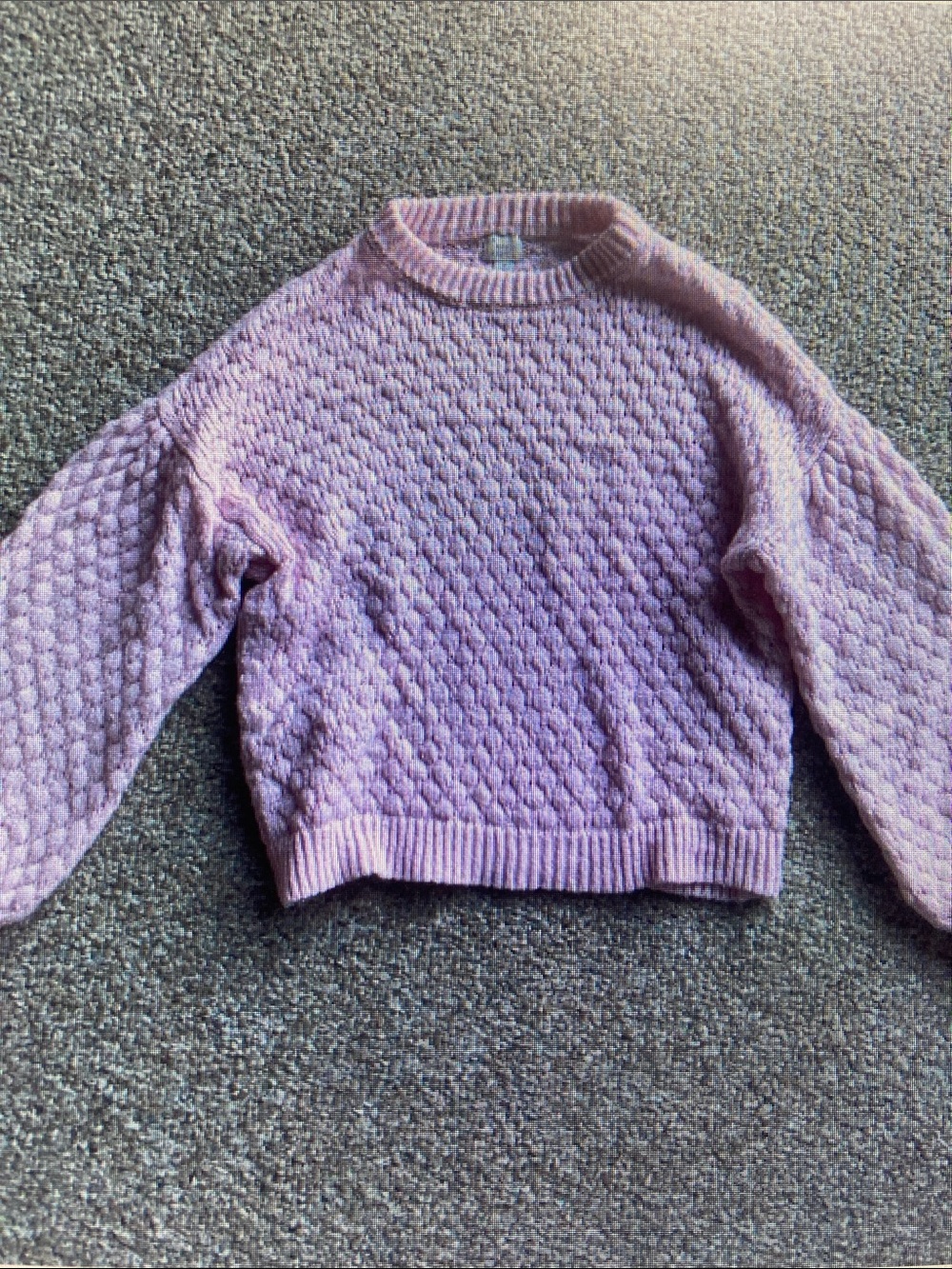 a new day Lavender Bubble Knit Crew Sweater